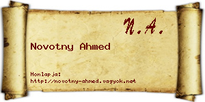 Novotny Ahmed névjegykártya